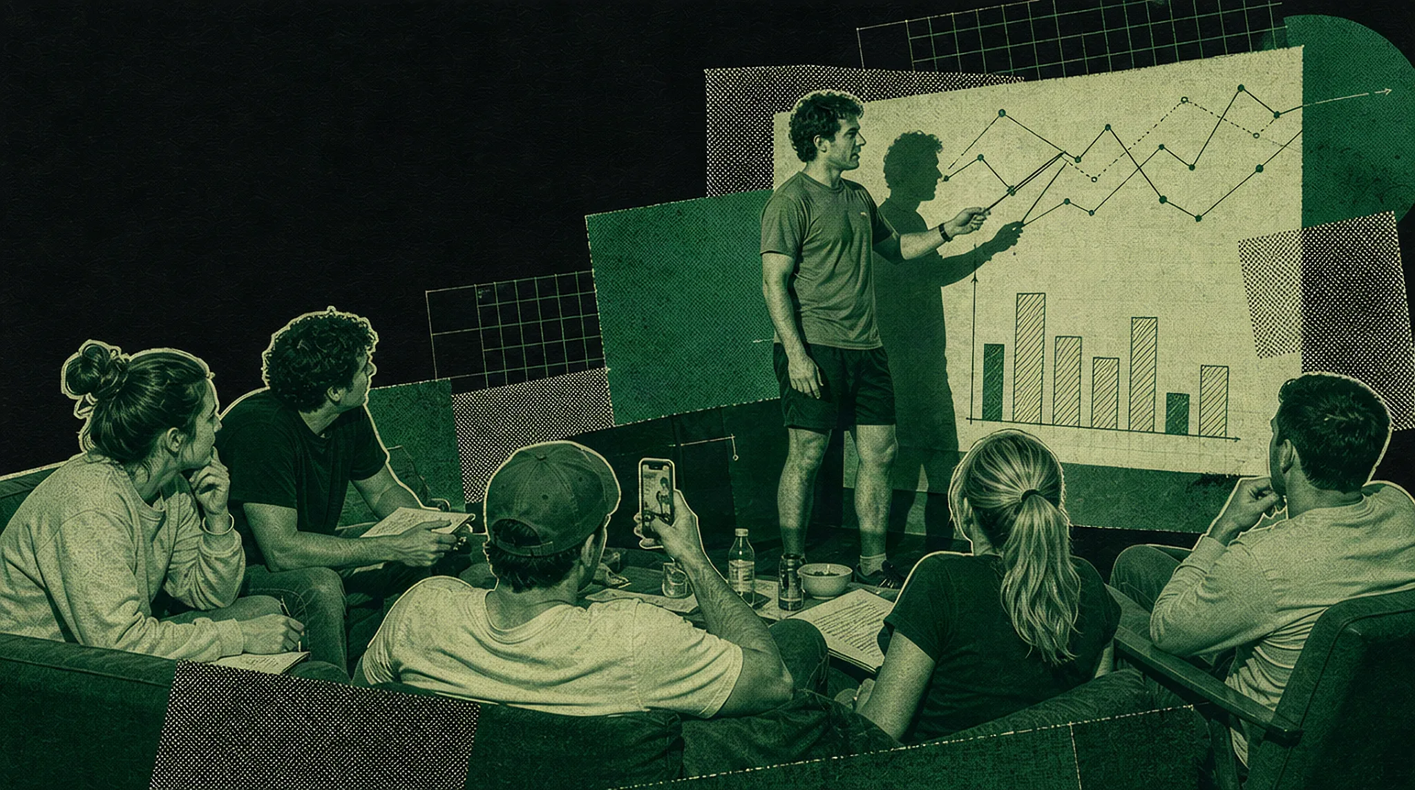 The war room: matchup projections on the big board